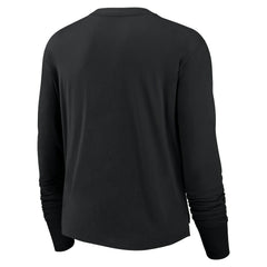 Las Vegas Raiders Women's Modest Crop Performance Long Sleeve T-Shirt - Black | Nike on sale