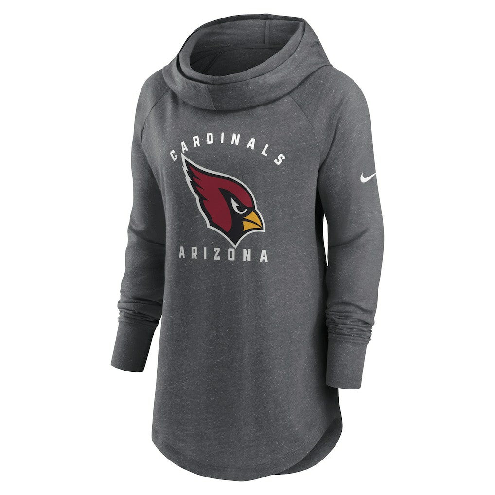 Arizona Cardinals Women's Raglan Funnel Neck Pullover Hoodie - Heather Charcoal | Nike sale