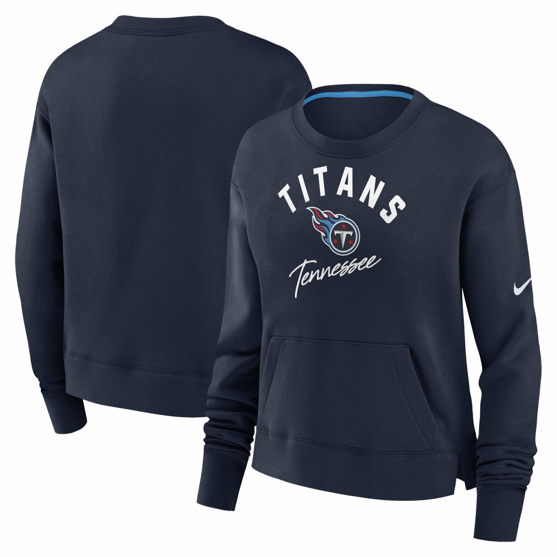 Tennessee Titans Women's High Hip Fleece Pullover Sweatshirt - Navy | Nike sale