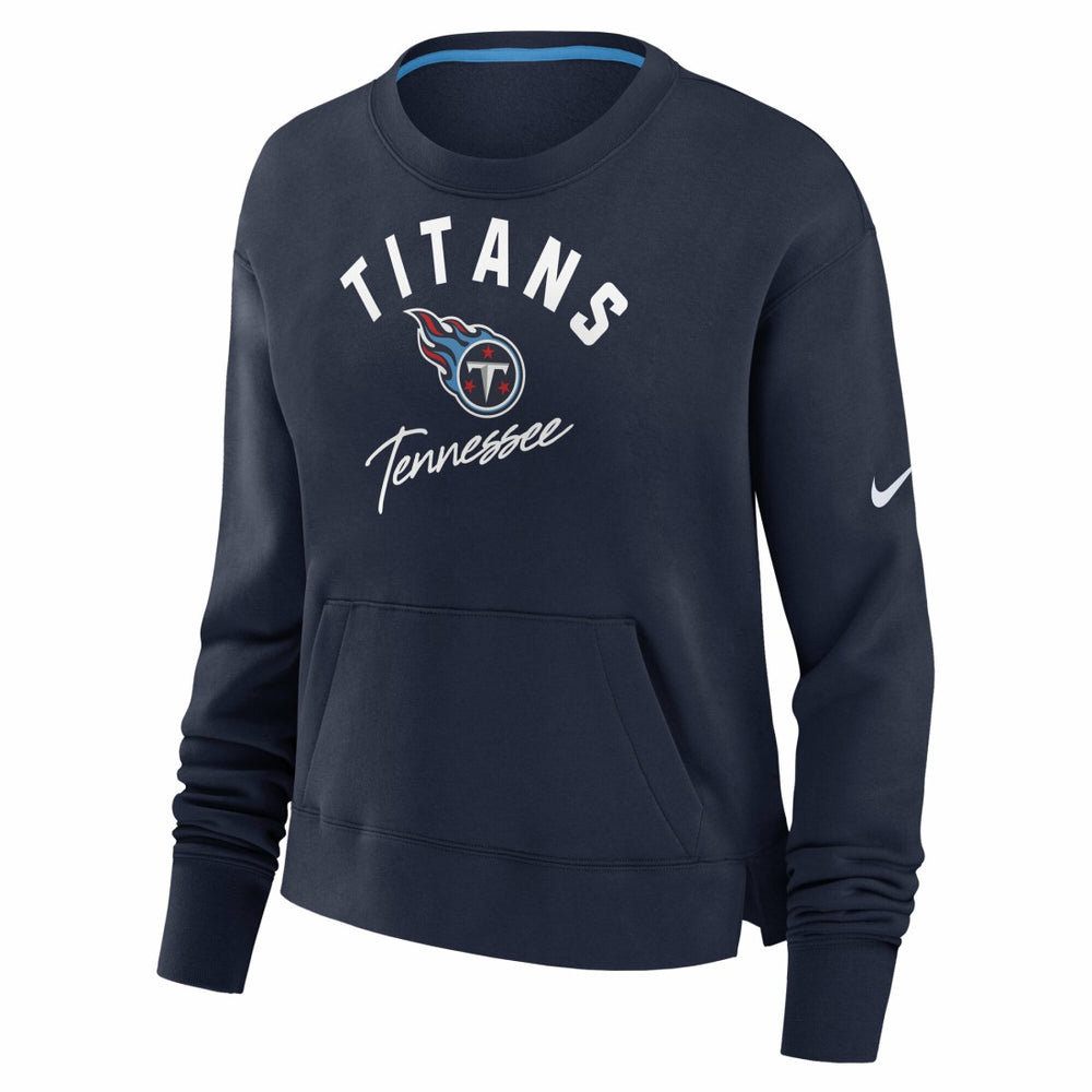 Tennessee Titans Women's High Hip Fleece Pullover Sweatshirt - Navy | Nike sale