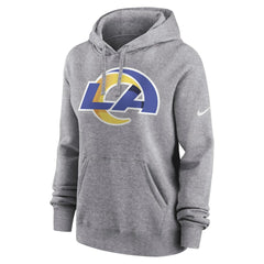 Los Angeles Rams Women's Team Logo Club Fleece Pullover Hoodie - Heather Gray | Nike online