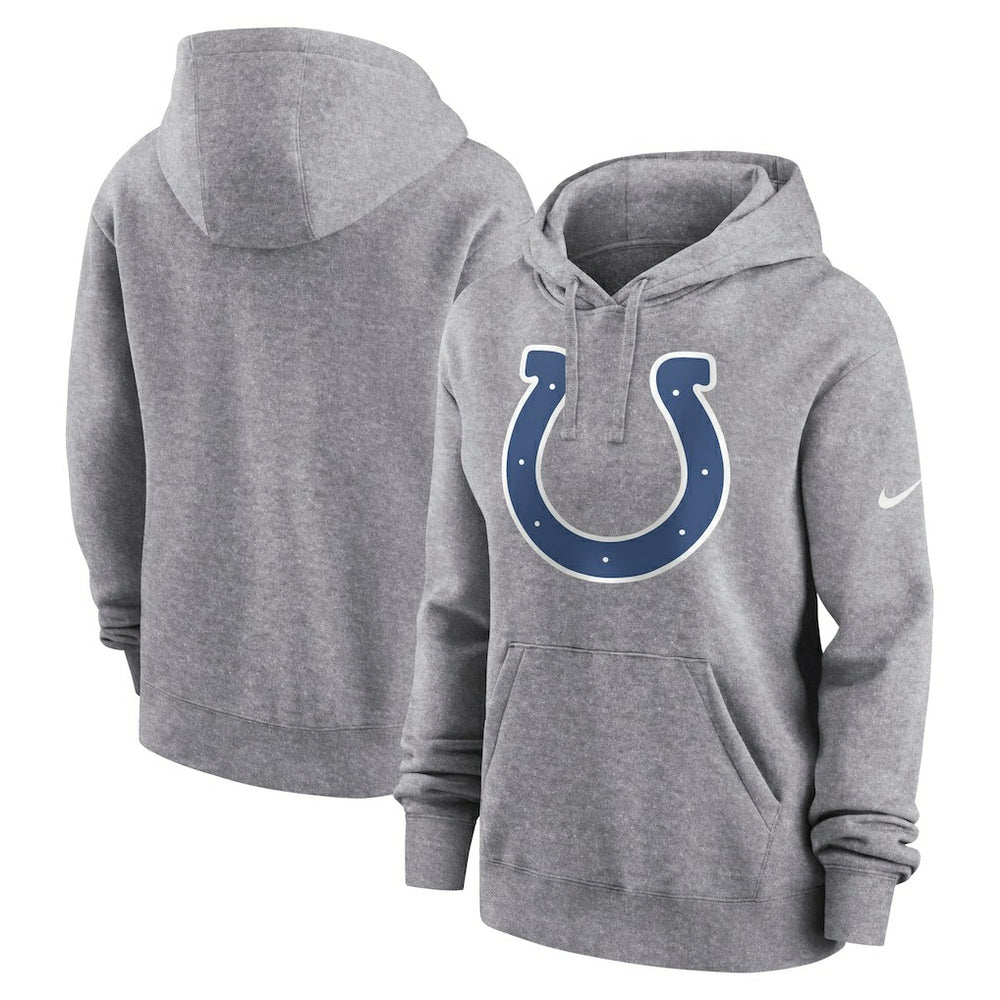 Indianapolis Colts Women's Team Logo Club Fleece Pullover Hoodie - Heather Gray | Nike outlet