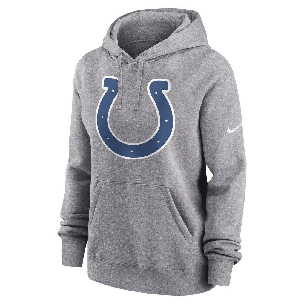 Indianapolis Colts Women's Team Logo Club Fleece Pullover Hoodie - Heather Gray | Nike outlet
