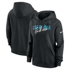 Carolina Panthers Women's Wordmark Club Fleece Pullover Hoodie - Black | Nike on sale