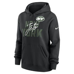 New York Jets Women's Wordmark Club Fleece Pullover Hoodie - Black | Nike online