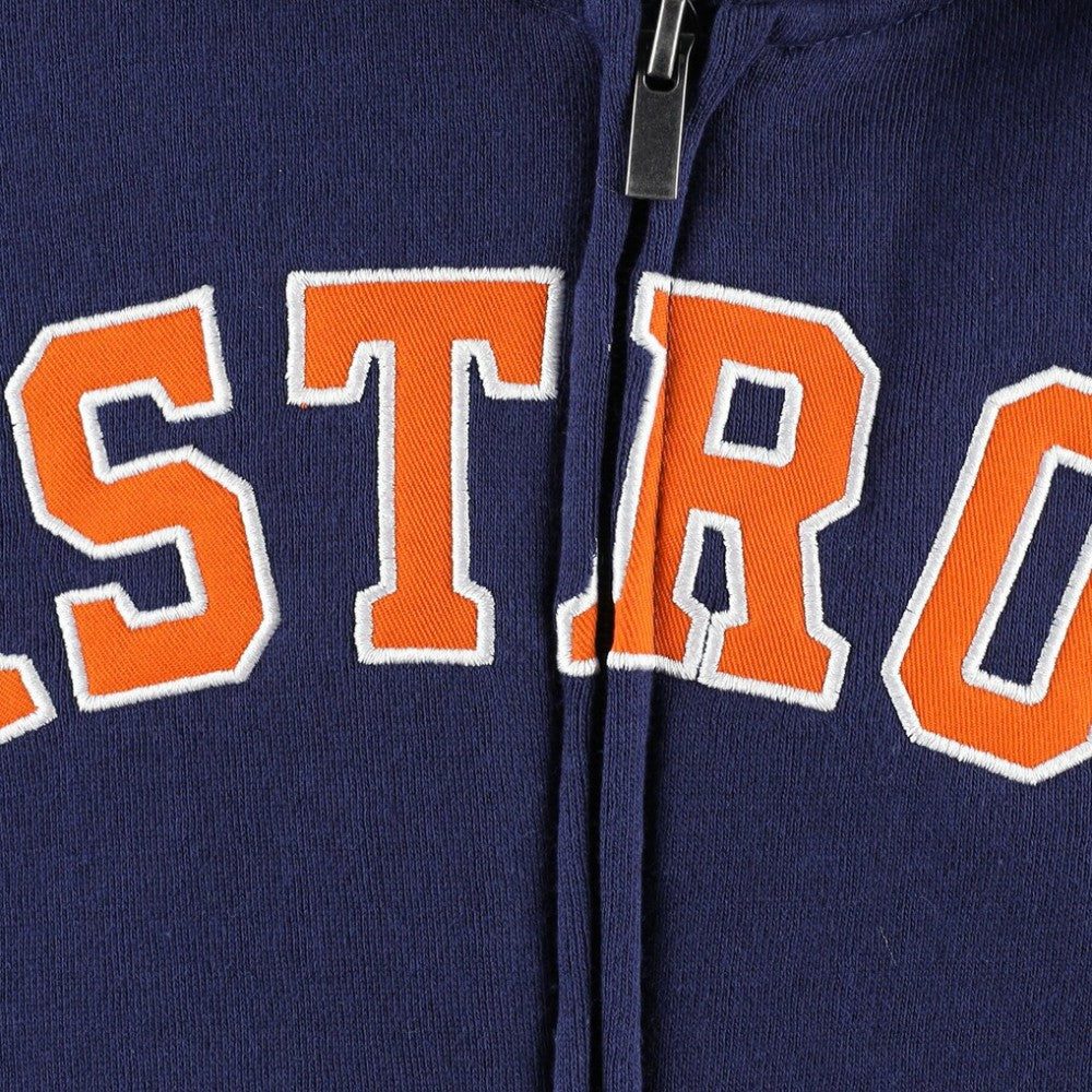 Houston Astros Youth Wordmark Full-Zip Fleece Hoodie - Navy
