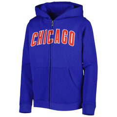 Chicago Cubs Youth Wordmark Full-Zip Fleece Hoodie - Royal