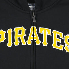 Pittsburgh Pirates Youth Wordmark Full-Zip Fleece Hoodie - Black