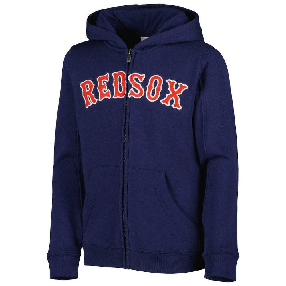 Boston Red Sox Youth Wordmark Full-Zip Fleece Hoodie - Navy