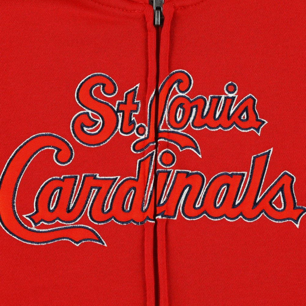 St. Louis Cardinals Youth Wordmark Full-Zip Fleece Hoodie - Red