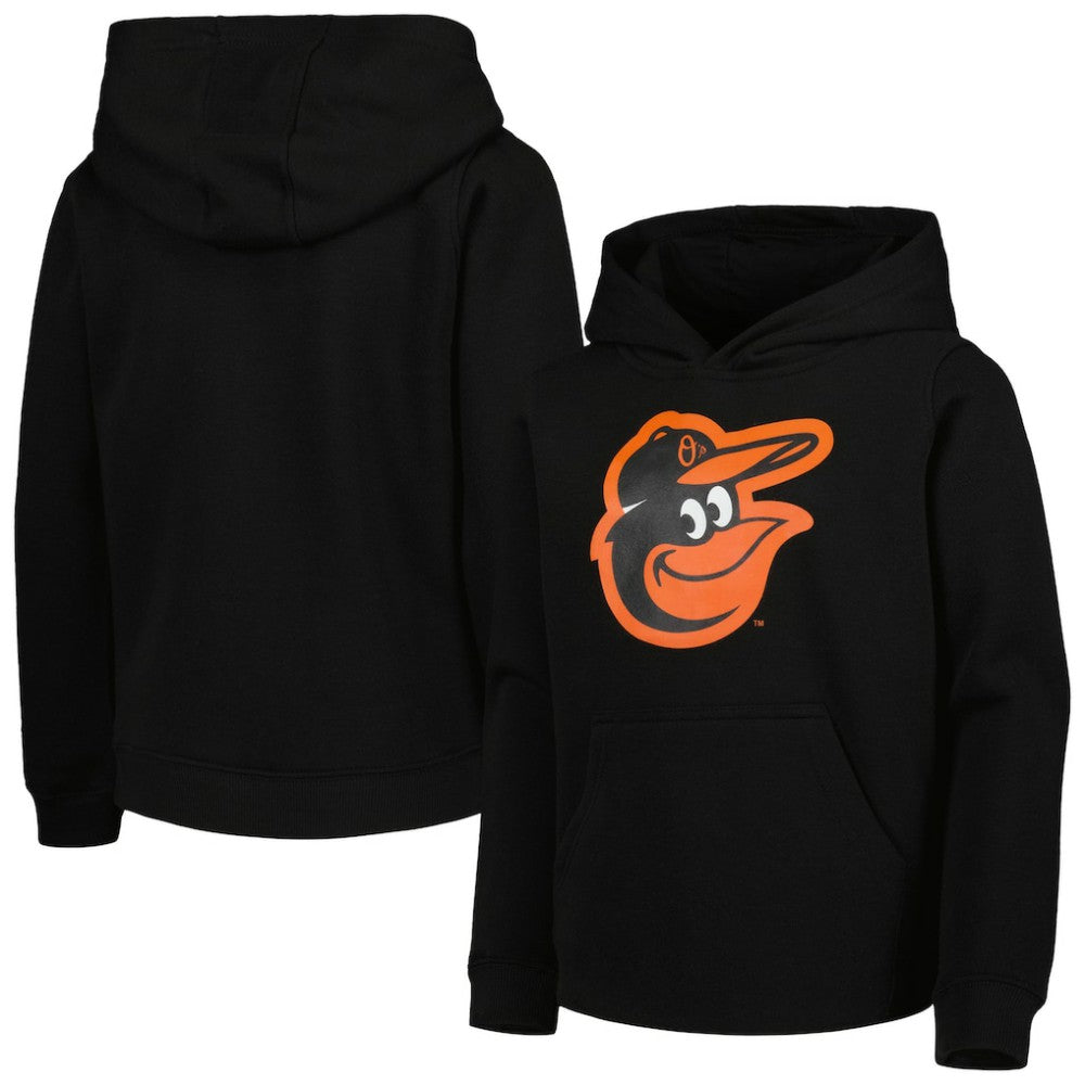 Baltimore Orioles Youth Team Primary Logo Pullover Hoodie - Black