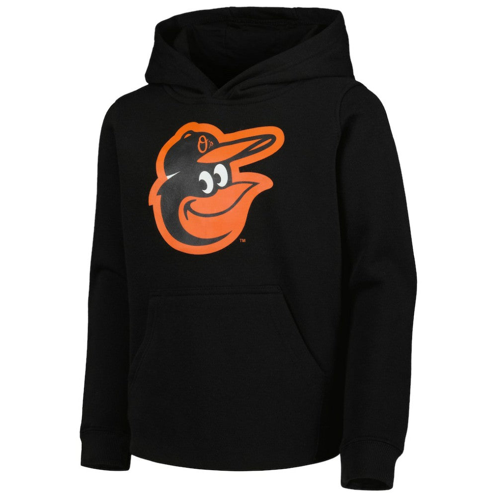 Baltimore Orioles Youth Team Primary Logo Pullover Hoodie - Black