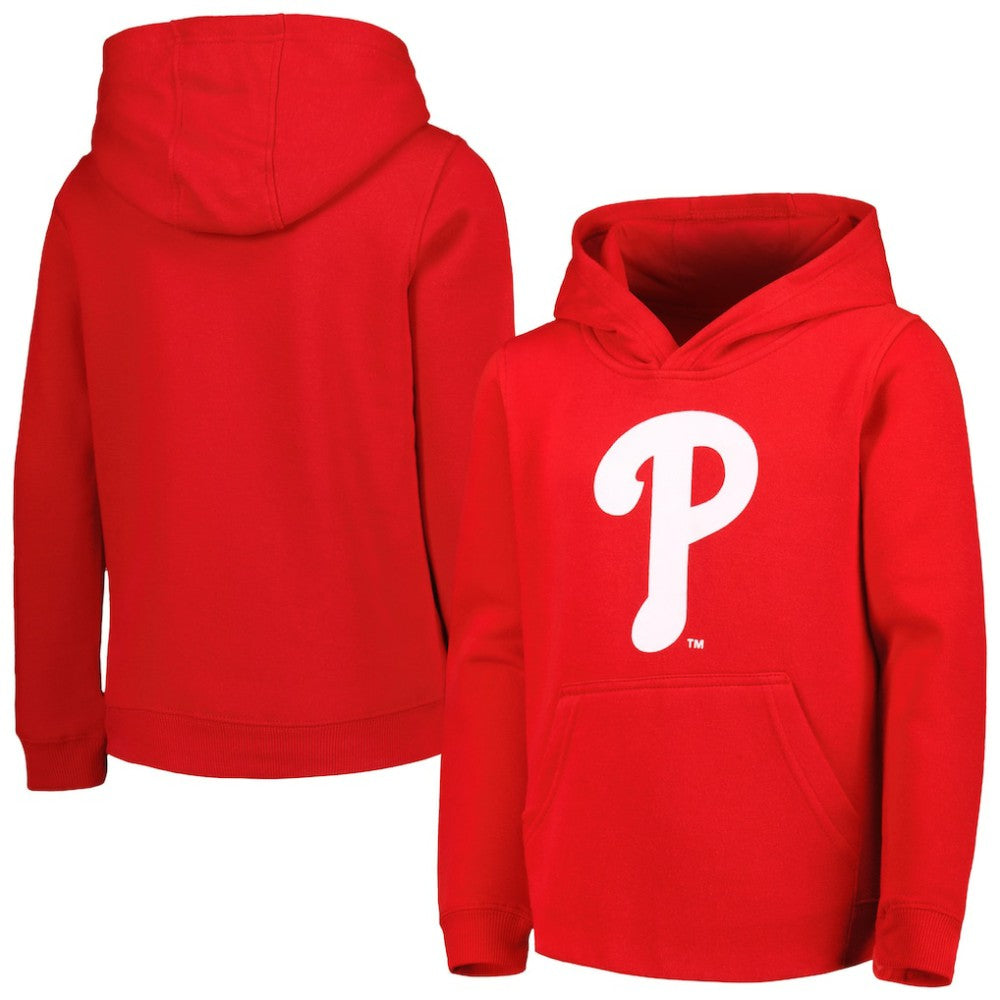 Philadelphia Phillies Youth Team Primary Logo Pullover Hoodie - Red