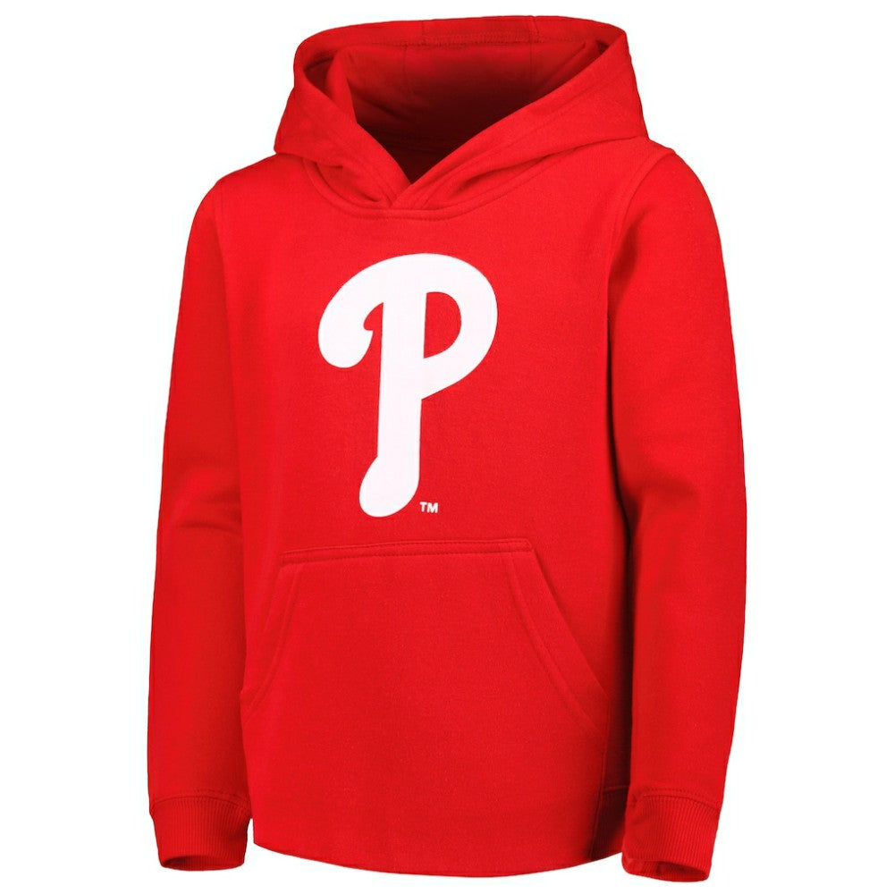 Philadelphia Phillies Youth Team Primary Logo Pullover Hoodie - Red