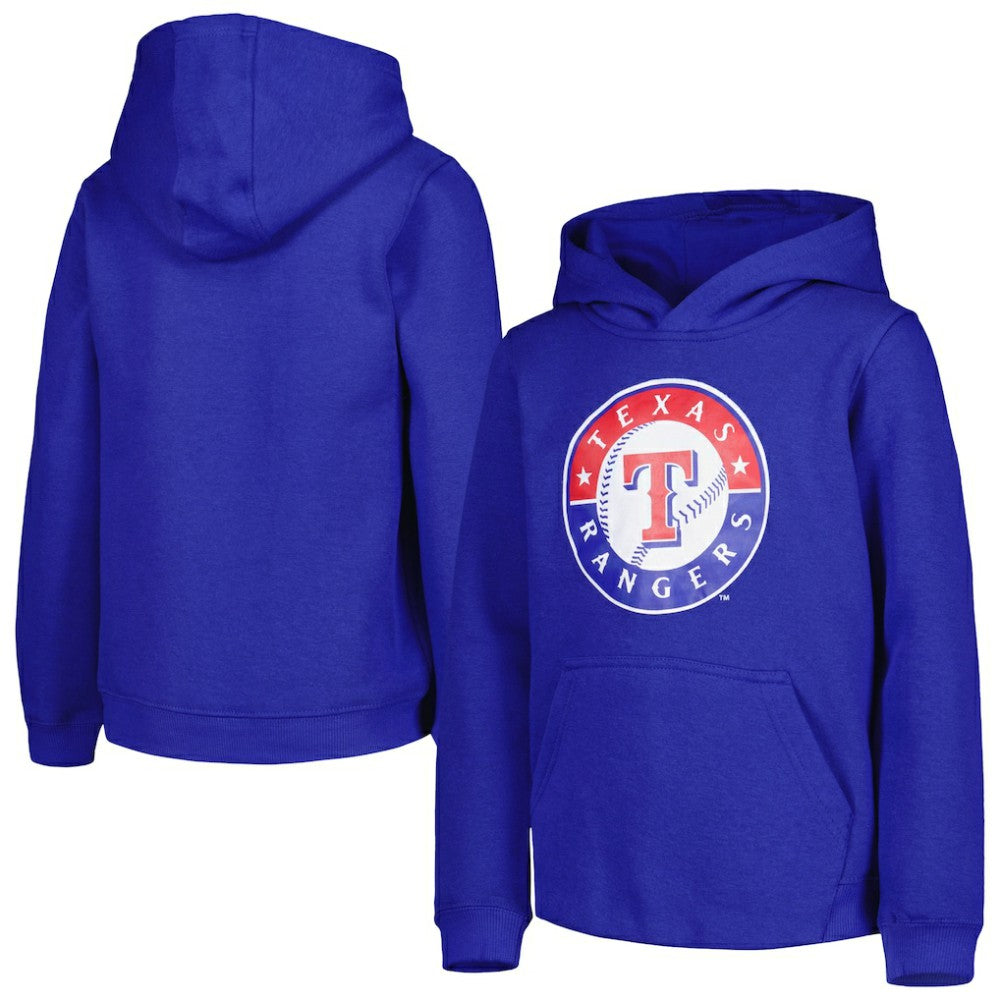 Texas Rangers Youth Team Primary Logo Pullover Hoodie - Royal