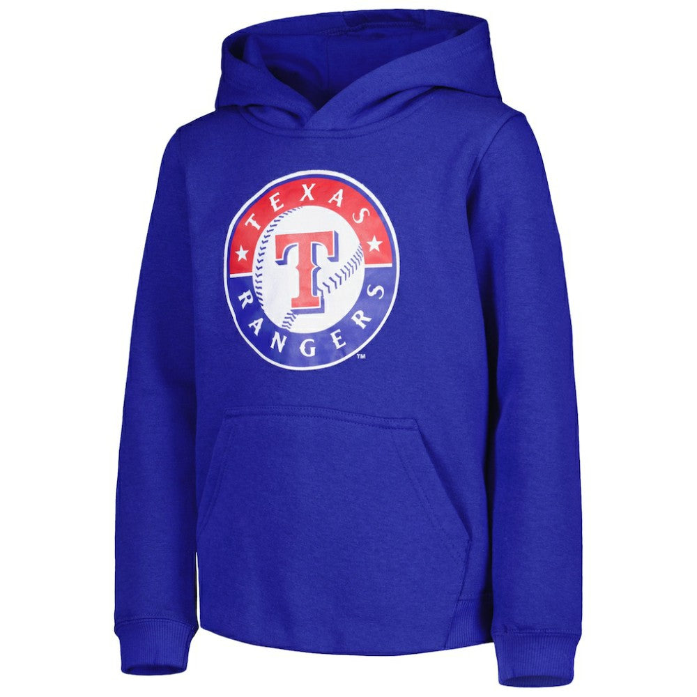Texas Rangers Youth Team Primary Logo Pullover Hoodie - Royal