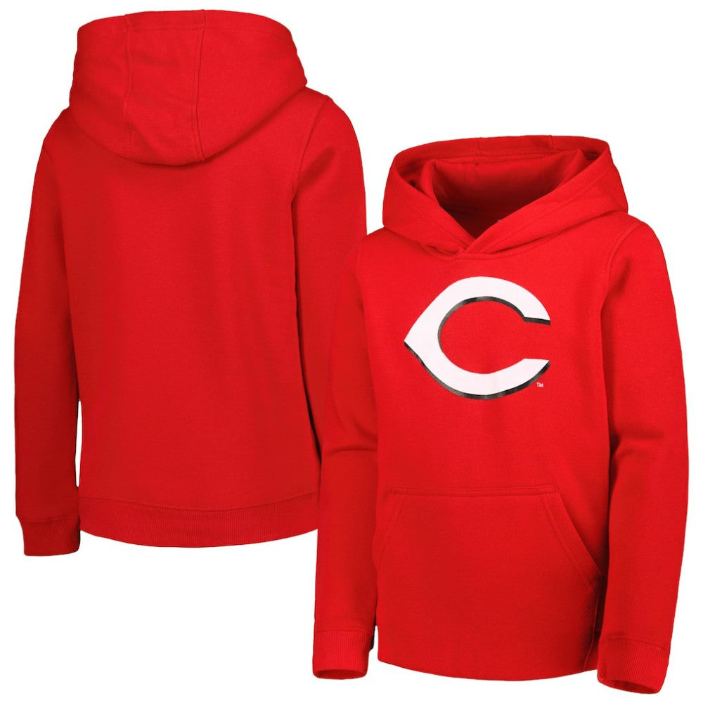Cincinnati Reds Youth Team Primary Logo Pullover Hoodie - Red