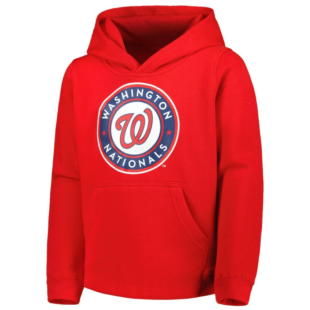 Washington Nationals Youth Team Primary Logo Pullover Hoodie - Red