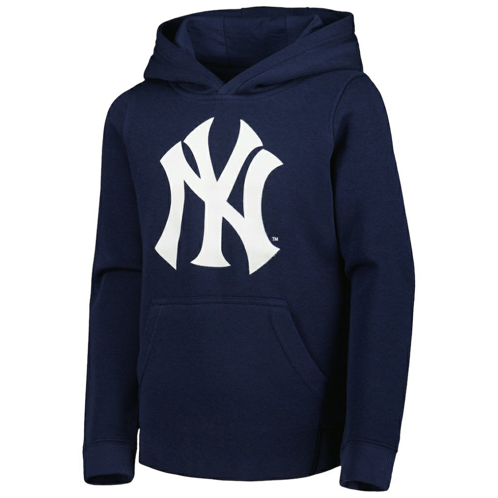 New York Yankees Youth Team Primary Logo Pullover Hoodie - Navy