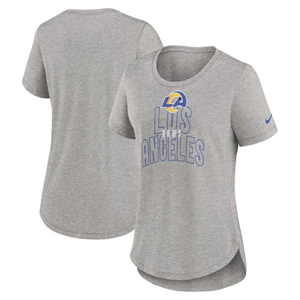 Los Angeles Rams Women's Fashion Tri-Blend T-Shirt - Heather Gray | Nike for sale