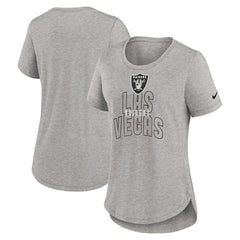 Las Vegas Raiders Women's Fashion Tri-Blend T-Shirt - Heather Gray | Nike on sale