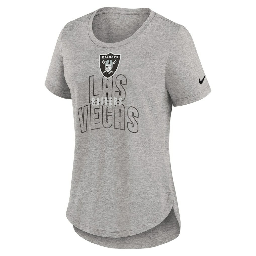 Las Vegas Raiders Women's Fashion Tri-Blend T-Shirt - Heather Gray | Nike on sale
