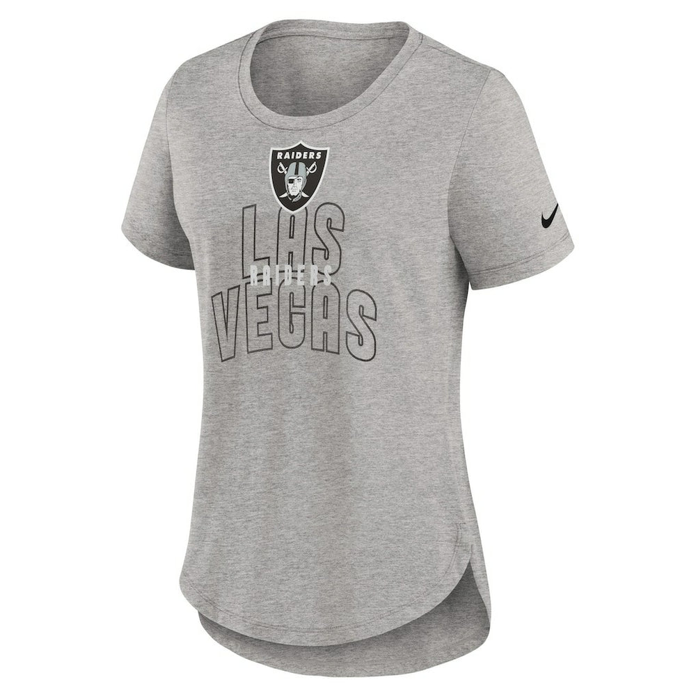 Las Vegas Raiders Women's Fashion Tri-Blend T-Shirt - Heather Gray | Nike on sale