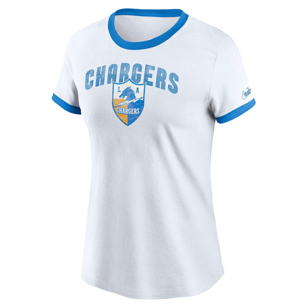 Los Angeles Chargers Women's Rewind Ringer Tri-Blend T-Shirt - White | Nike sale