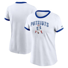New England Patriots Women's Rewind Ringer T-Shirt - White | Nike sale