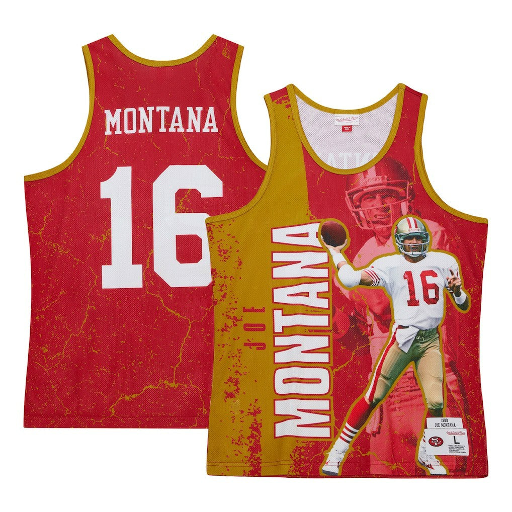 Joe Montana San Francisco 49ers 1989 Player Burst Tank Top - Scarlet online