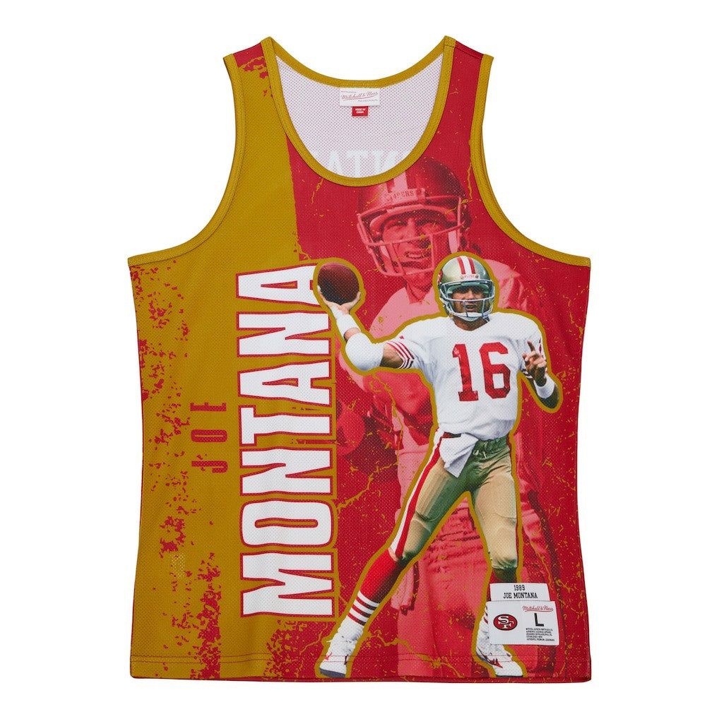 Joe Montana San Francisco 49ers 1989 Player Burst Tank Top - Scarlet online