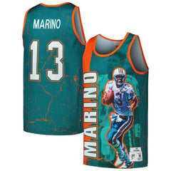 Dan Marino Miami Dolphins 1990 Player Burst Tank Top - Aqua outlet