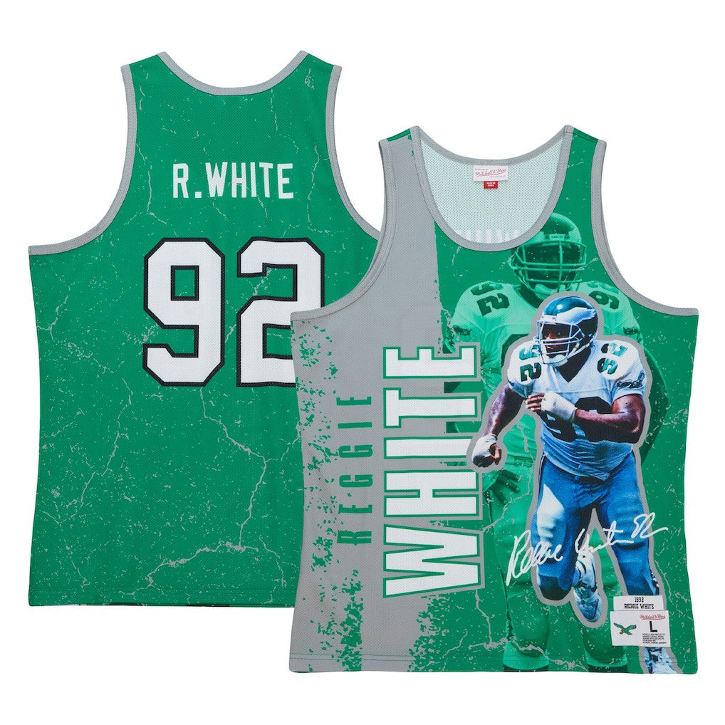 Reggie White Philadelphia Eagles 1992 Player Burst Tank Top - Kelly Green discount