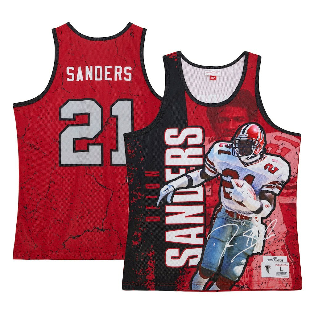 Deion Sanders Atlanta Falcons 1989 Player Burst Tank Top - Red on sale