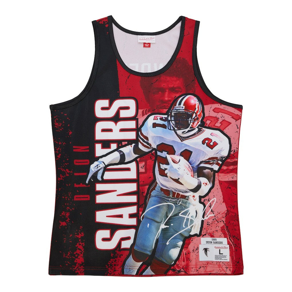 Deion Sanders Atlanta Falcons 1989 Player Burst Tank Top - Red on sale
