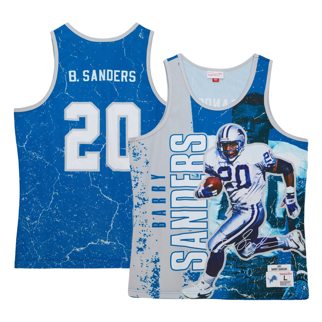 Barry Sanders Detroit Lions 1991 Player Burst Tank Top - Blue discount