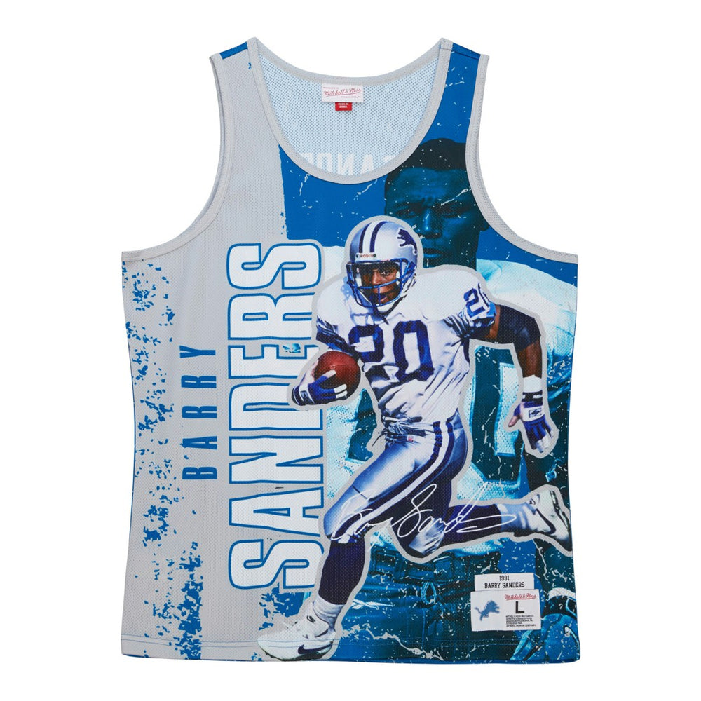 Barry Sanders Detroit Lions 1991 Player Burst Tank Top - Blue discount
