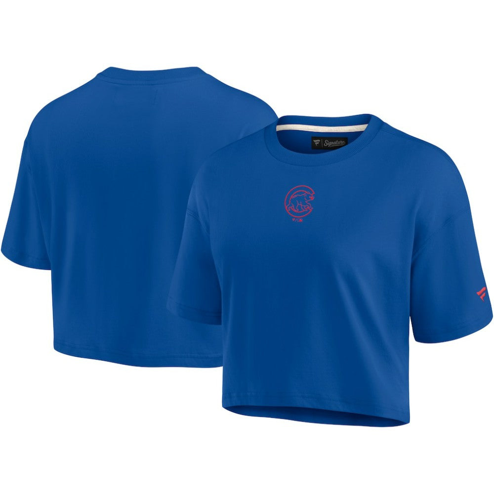 Chicago Cubs Women's Elements Super Soft Boxy Cropped T-Shirt - Royal