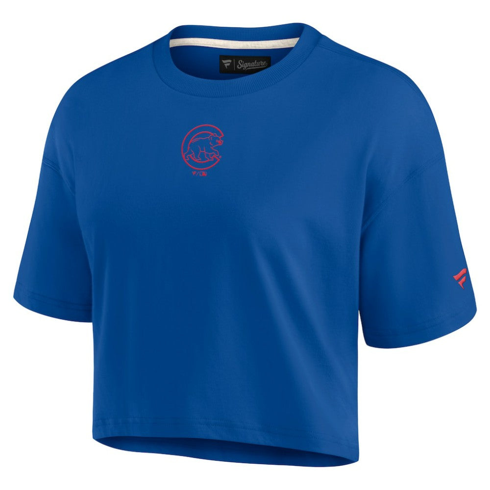 Chicago Cubs Women's Elements Super Soft Boxy Cropped T-Shirt - Royal