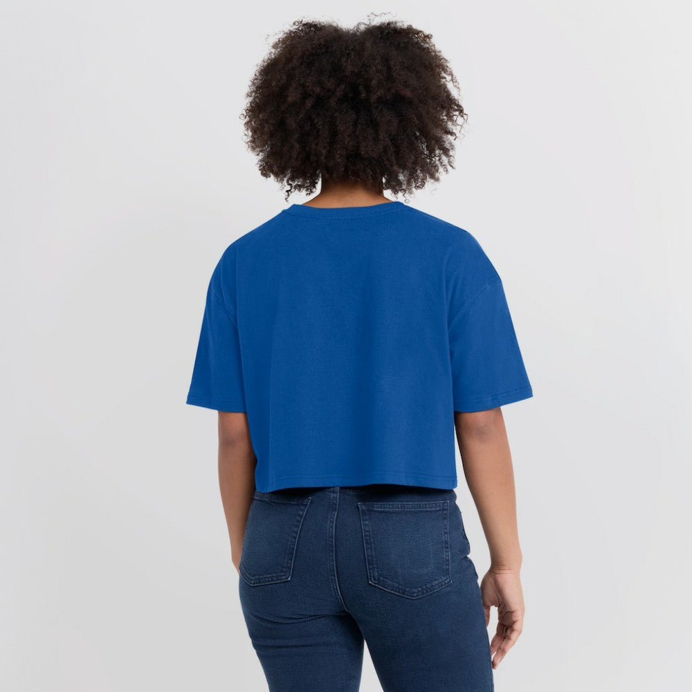 Chicago Cubs Women's Elements Super Soft Boxy Cropped T-Shirt - Royal