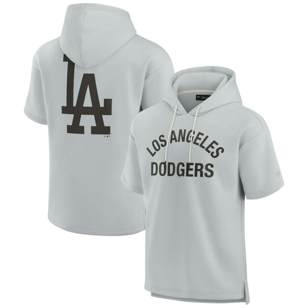 Los Angeles Dodgers Unisex Elements Super Soft Fleece Short Sleeve Pullover Hoodie - Gray
