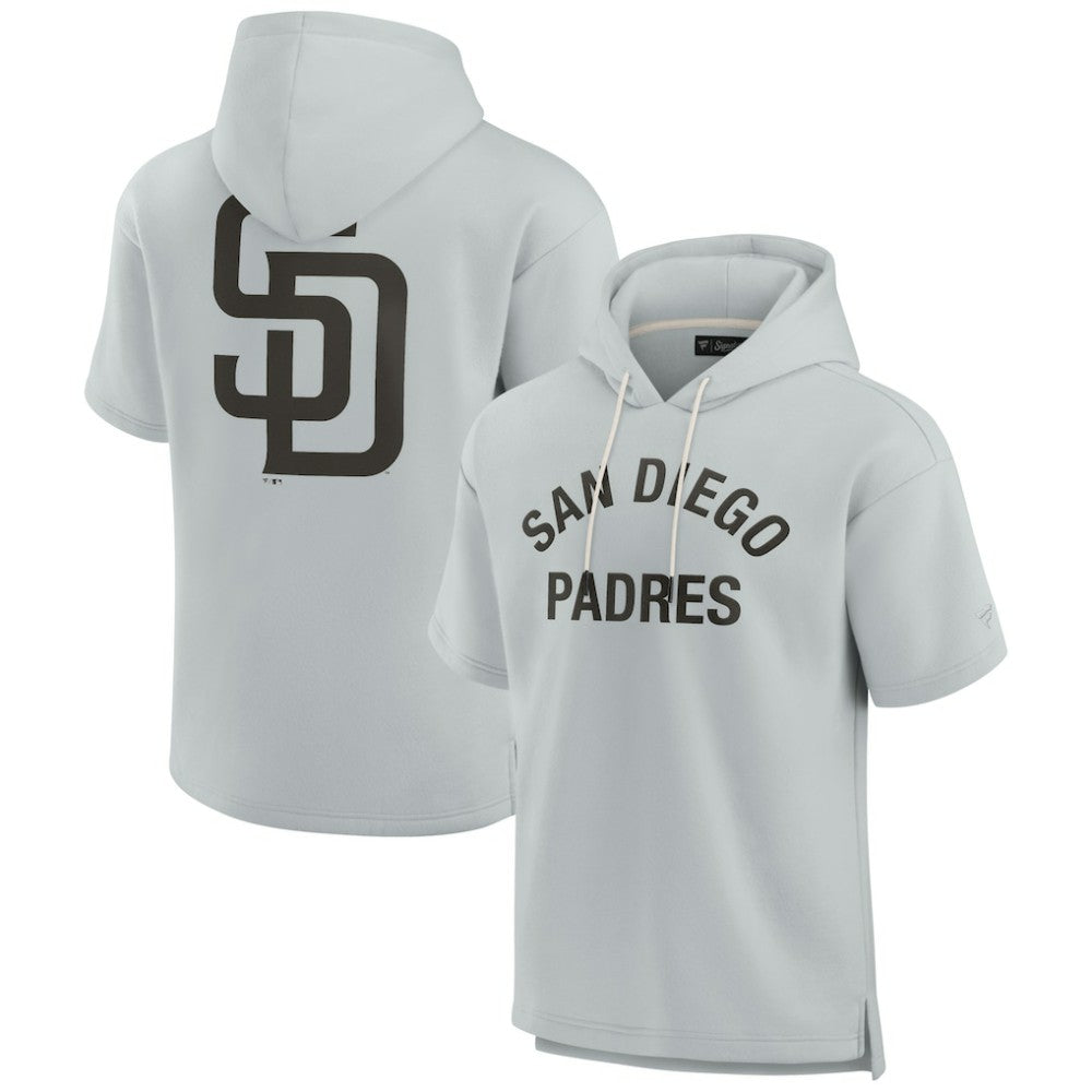 San Diego Padres Unisex Elements Super Soft Fleece Short Sleeve Pullover Hoodie - Gray