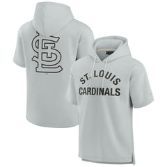 St. Louis Cardinals Unisex Elements Super Soft Fleece Short Sleeve Pullover Hoodie - Gray