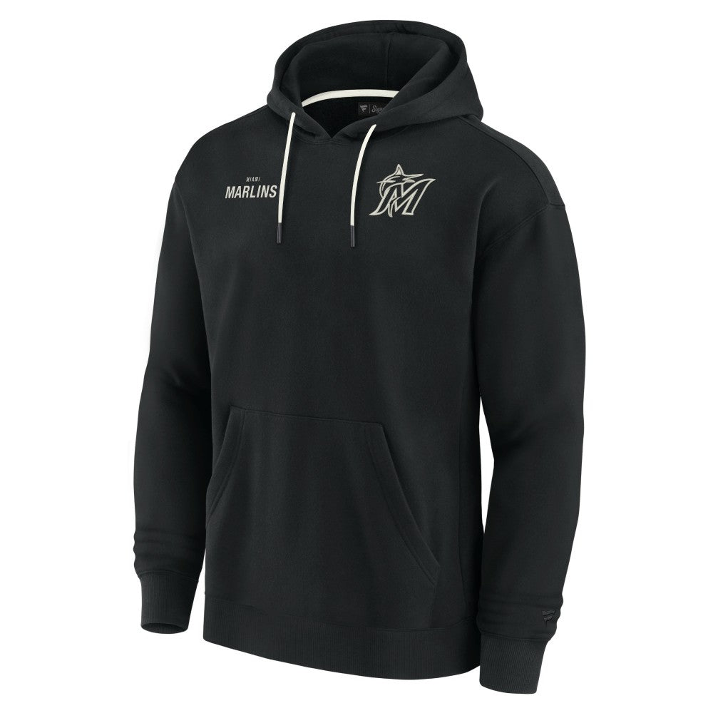 Miami Marlins Unisex Elements Super Soft Fleece Pullover Hoodie - Black