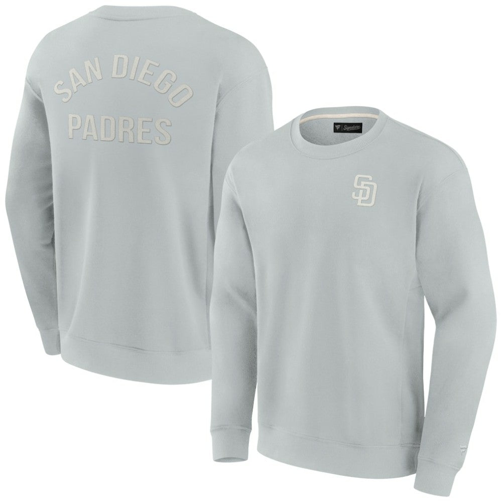 San Diego Padres Unisex Super Soft Pullover Crew Sweatshirt - Gray