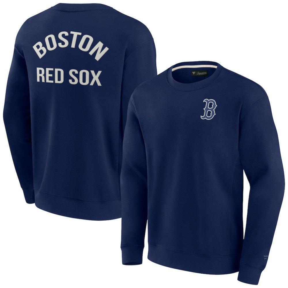 Boston Red Sox Unisex Super Soft Pullover Crew Sweatshirt - Navy