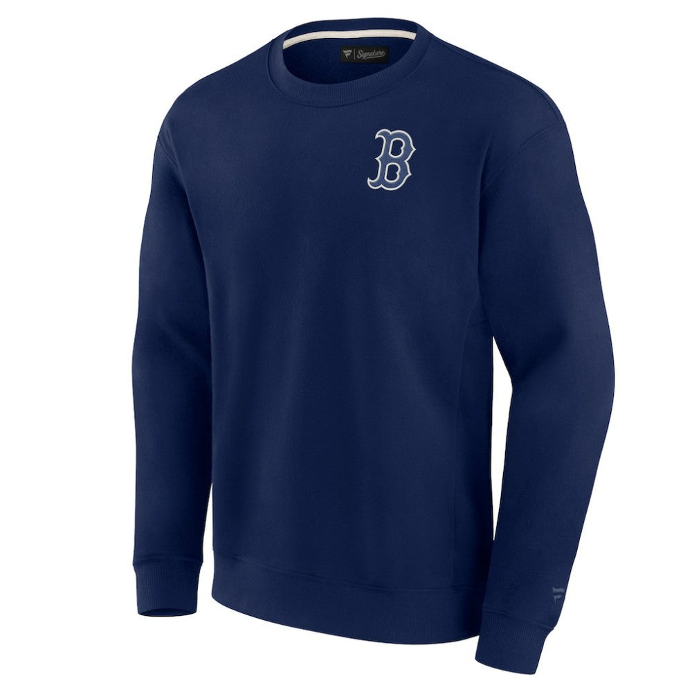 Boston Red Sox Unisex Super Soft Pullover Crew Sweatshirt - Navy