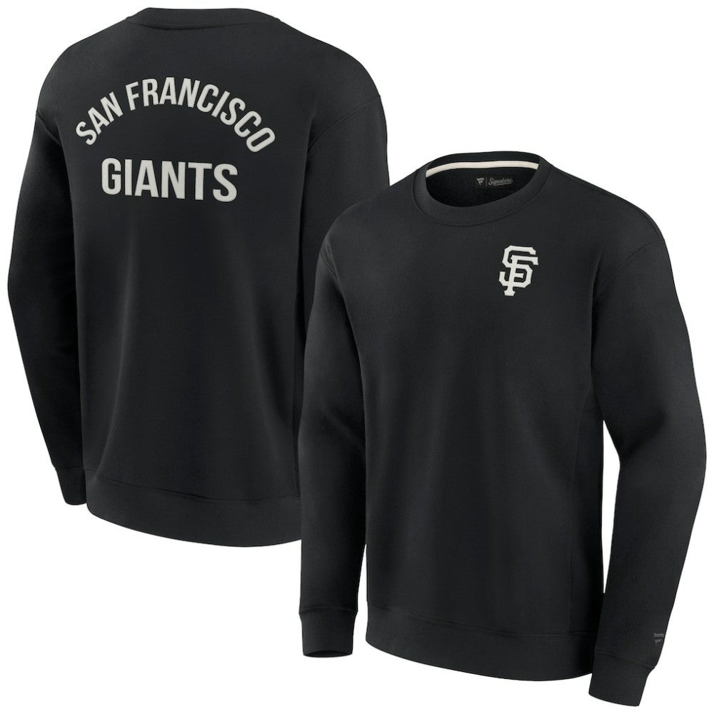 San Francisco Giants Unisex Super Soft Pullover Crew Sweatshirt - Black