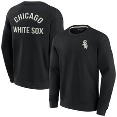 Chicago White Sox Unisex Super Soft Pullover Crew Sweatshirt - Black