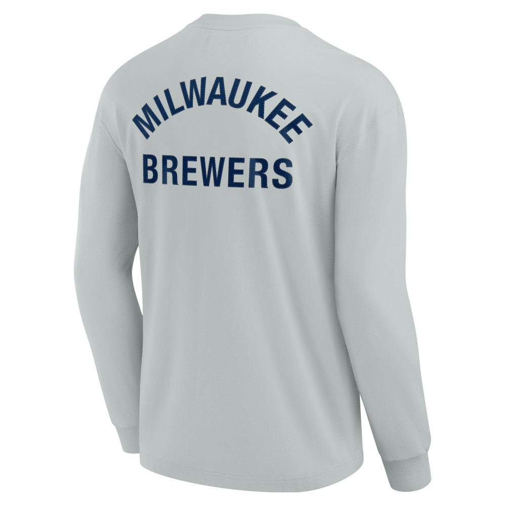 Milwaukee Brewers Unisex Elements Super Soft Long Sleeve T-Shirt - Gray